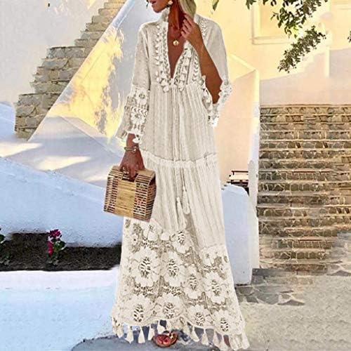 פוביגו בתוספת גודל חתונת אורח שמלות לנשים, מזדמן בתוספת גודל טוניקת שמלת נשים ארוך שרוול חג עבודה