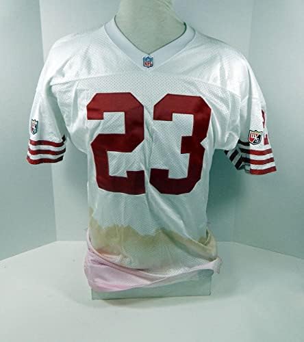 1995 סן פרנסיסקו 49ers Marquez Pope 23 משחק הונפק ג'רזי לבן 44 DP30195 - משחק NFL לא חתום משומש גופיות