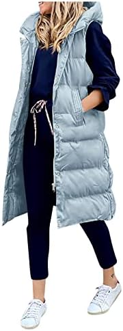 מעיל חורף מעיל נשים רופפות ז'קט ארוך ז'קט ארוך ז'קט מטה ז'קט אפוד חם עם מעיל חורף מרופד מזדמן