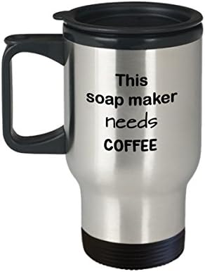 יצרנית סבון מתנה לספל נסיעות, יצרנית הסבון הזו צריכה קפה, 15 גרם ספל קפה מפלדת אל חלד עם מכסה, מתנת