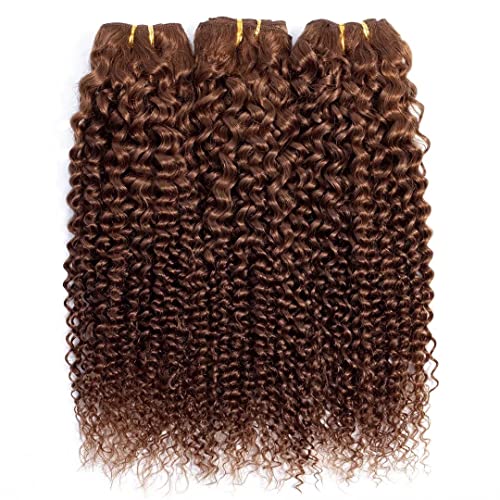 ברזילאי מתולתל שיער חבילות 3 יחידות 10 12 14 אור חום ברזילאי שיער מארג חבילות קינקי מתולתל שיער