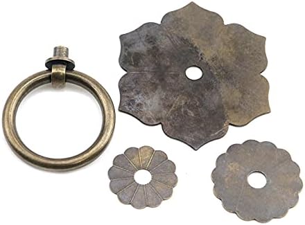 טבעת טבעת טיפת Bitray טבעת עתיקה טבעת טבעת מושכת צורת פרחים ארון מגירות שידה מושכות - 2 יחידות