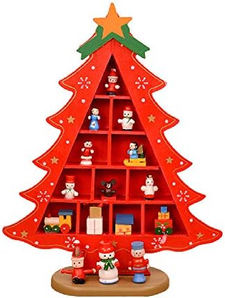 קישוטים לשולחן העבודה של עץ חג המולד של קוואני מעץ, מתנות לילדים לחג המולד, קישוטי קניון קניון עץ חג