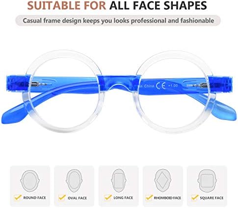 כוורן עגול קריאת משקפיים נשים אופרה סגנון קוראים-כחול +1.25