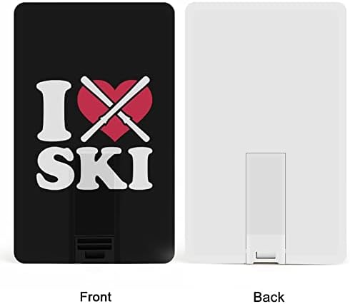 אני אוהב את סקי גולש כרטיס אשראי USB פלאש פלאש המותאם אישית למקל מקל כונן אחסון 64 גרם