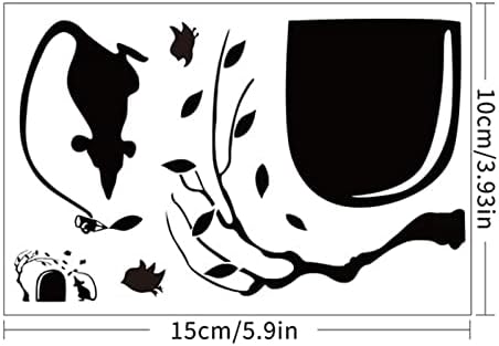 עיצוב קיר מפותל מדבקות קיר ויניל קיר שחור קריקטורה חור עכבר דפוס קיר מדבקת קיר עיצוב אמנות ציור קיר