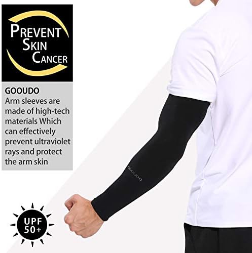 שרוולי זרוע דחיסה של גודו לגברים נשים - כיסוי קעקוע - שרוולי ספורט לגינון בייסבול UV הגנה על שמש