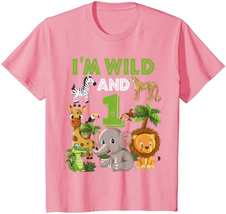 ילדים אני פראי 1 גן חיות נושא יום הולדת חולצה ספארי ג ' ונגל חולצה