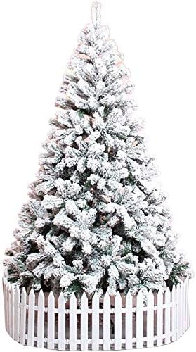 TOPYL 13ft Premium Premium Snow Snow Christman, עץ חג המולד הלא מואר תלוי במעמד מתכת, טיפים לסניף PVC