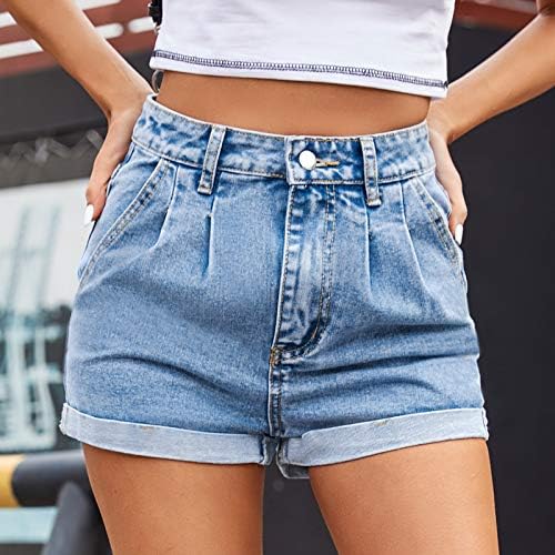 מכנסי ג'ינס קצרים נשים בעלייה נמוכה מזדמנת קרועה במצוקה מכנסיים קצרים במעלה מכנסי ג'ינס מזדמנים וינטג