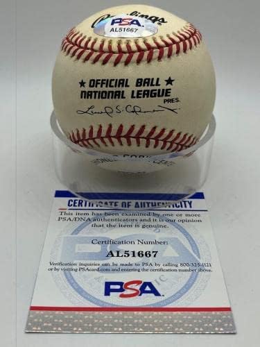 אדי מת'וס ברייבס חתום על חתימה רשמית MLB בייסבול PSA DNA *67 - כדורי חתימה עם חתימה