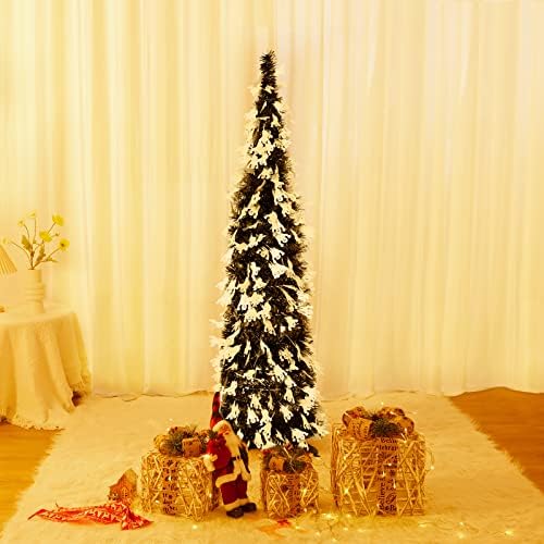 ליל כל הקדושים מלאכותי עץ חג המולד מבריק רוח רפאים מתקפלת על עץ כריסטמה עם עץ חג המולד עץ חג המולד טינסל