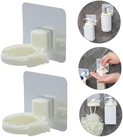 Zerodeko 4 PCS קולב בקבוקי אמבטיה מחזיק סבון נוזלי סבון סבון קיר סוגריים מתכת קיר קיר שמפו רכוב על תושבת