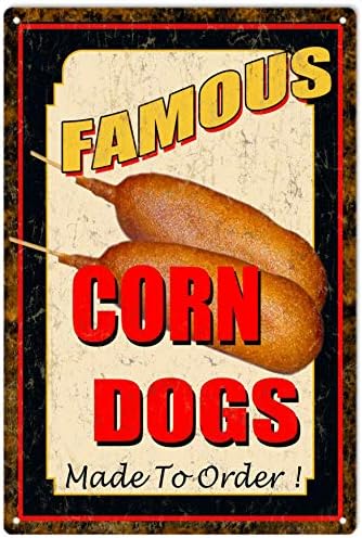 בציר מתכת פח סימן מפורסם תירס כלבים מזון לבית בר פאב מטבח מוסך מסעדה קיר דאוקר פלאק סימנים 12 * 8 אינץ