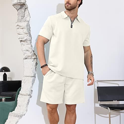 Picklion Mens 2 חלקים עם חולצת פולו ומכנסיים קצרים מכנסיים מקרי