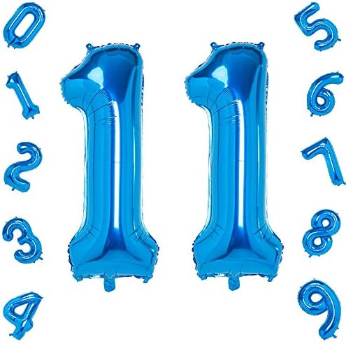 מספר כחול 11 בלונים, קישוטי מסיבת בלון מספר יום הולדת 40 אינץ