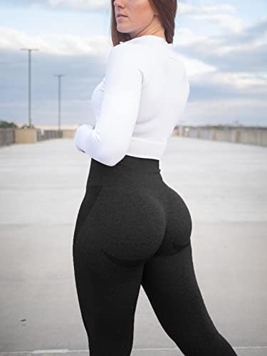 חותלות גבוהות מותניים לנשים של סנבן מכנסי יוגה ללא תפרים אימון כושר בקרת בטן חיונית טייץ פעיל