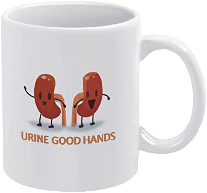 חידוש שתן טוב ידיים ספל קפה תה כוס אורולוג כליות מצחיק מתנה לרופא דר משרד חמוד עיצוב אורולוגיה כלי שתייה