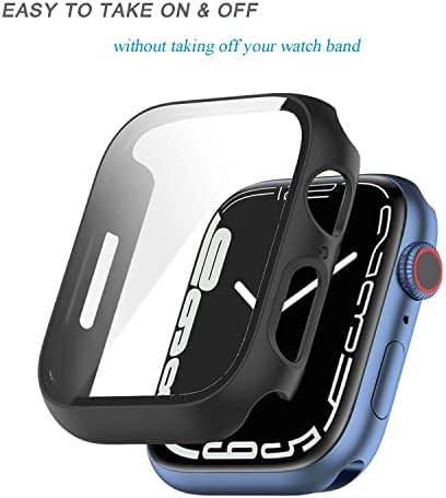מארז מגן מסך Gobest 2 Pack תואם ל- Apple Watch Series 8 Series 7 45 ממ, מארז מחשב קשה עם כיסוי מגן מזכוכית
