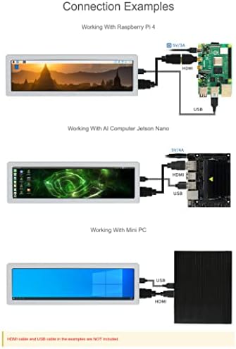 Coolwell 8.8 אינץ 'מוניטור תמיכה ב- Raspberry Pi/Jetson Nano/PC, 480 × 1920, יציאת HDMI, לוח תצוגה של