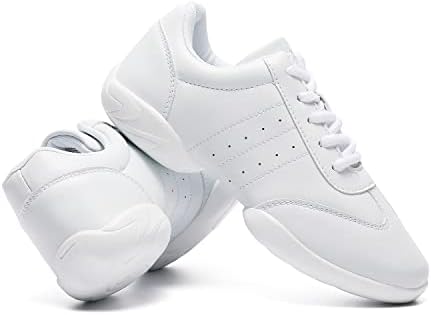 לנדיקר לעודד נעלי נשים לבן ריקוד נעלי מעודדות אופנה ספורט נעלי אימון אתלטי שטוח גודל
