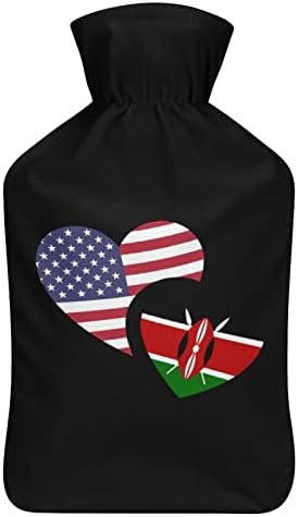 קניה ארהב דגל מים חמים בקבוק 1000 מ ל עם כיסוי רך נשלף חם קר חבילת מים הזרקת תיק עבור יד רגליים חם מיטה