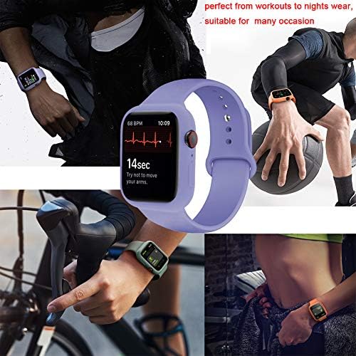 Itecfree תואם להקה של Apple Watch עם Case, רצועת כף היד Silicone Sport Sport Strap עם פגוש מגן עבור