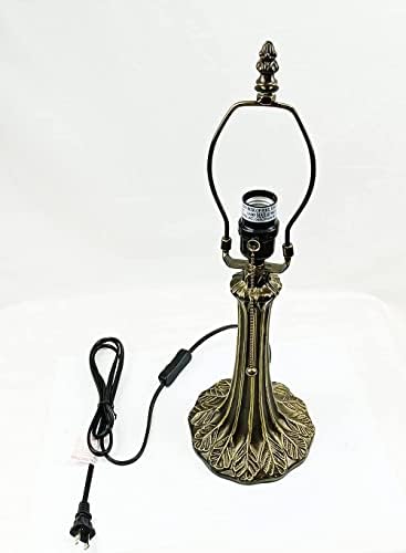 טיפאני מנורת בעל, מנורת בסיס, עתיק פליז, סגסוגת, 1-רוכסן מנורת שקע, כפתור מתג חוט, נה0013