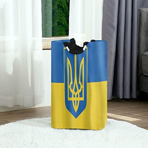 סל אחסון דגל לאומי אוקראינה אוקראינה כביסה מכסה מתקפלת על צעצועים גדולים במיוחד סל אחסון לילדים לילדים