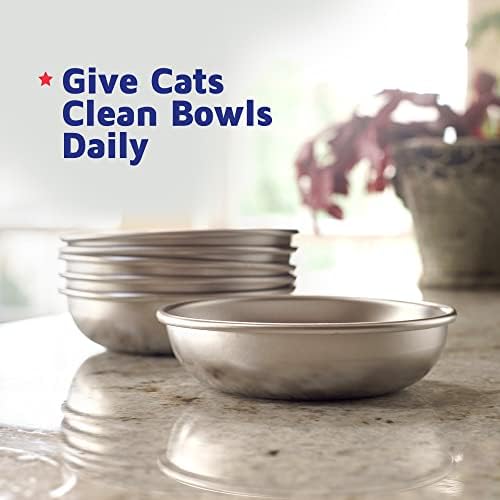 קערות חתול נירוסטה למזון ומים על ידי אמריקה - תוצרת ארהב - מדיח כלים בטוחים, כיתה אנושית, כלים ידידותיים
