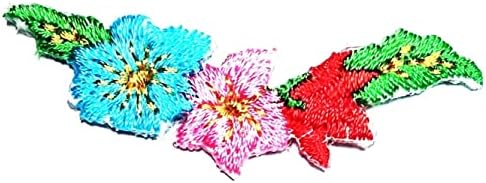קליינפלוס 2 יחידות. מיני קטן פרחי קריקטורה ילדים ברזל על תיקוני צבעוני פרחי אופנה סגנון רקום מוטיב אפליקצית