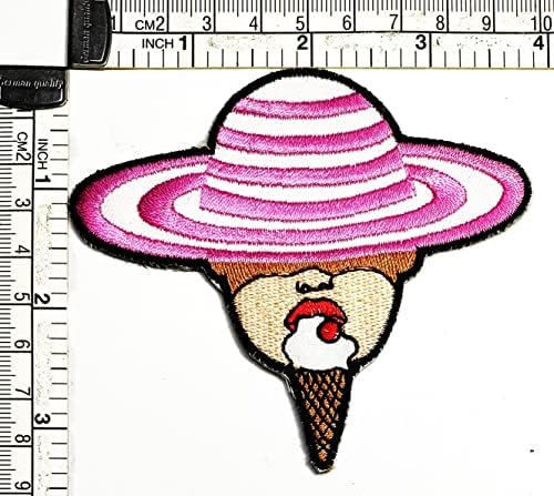 קליינפלוס 3 יחידות. סקסי מאדאם ליקוק גלידת קריקטורה ילדים אופנה סגנון רקום מוטיב אפליקצית קישוט סמל