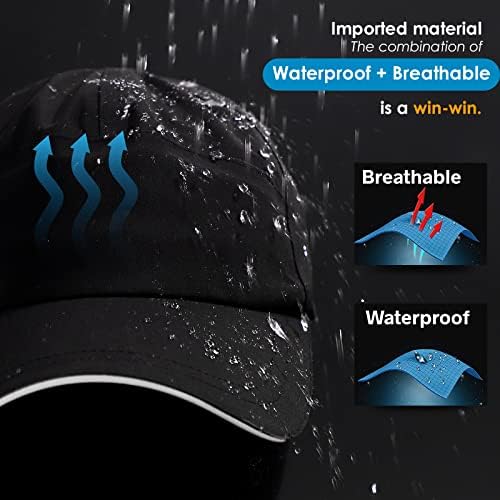 גברים עמיד למים גולף בייסבול כובע עמיד למים לנשימה עד 50 + חיצוני כובעי לנשים ספורט מתכוונן גשם כובע
