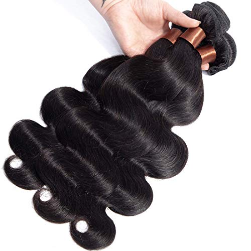 שחור שיער הודי שיער לא מעובד גוף גל 3 חבילות 16 18 20 אינץ שיער טבעי חבילות טבעי שחור צבע
