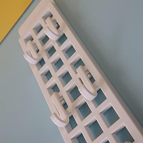 EIKS 2 PACK לוחות רשת עם 6 ווים דבק עצמי רכוב על קיר למחזיק כלים לחיסכון בחלל במטבח אמבטיה לאחסון משרדים