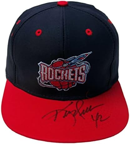 קווין וויליס חתם על חתימה על חתימה על יוסטון רוקטס אמצע שנות ה -90 לוגו 7 בנים PSA/DNA - כובעי NBA עם