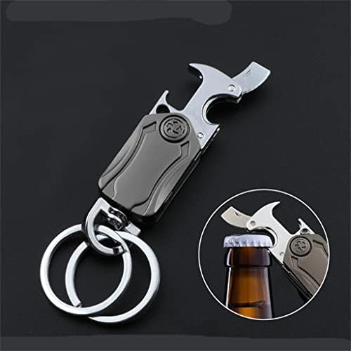 XJJZS פותחן בירה מחזיק מפתח סכין מפתח מפתח מפתח מתכת רב -פונקציונלית לרכב כלים למכוניות (צבע: כסף, גודל