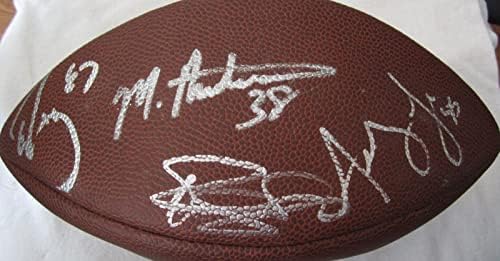 נבחרת ברונקוס 2003 חתמה על הכדורגל מייק אנדרסון ללי אד מקאפרי רוד סמית 'JSA - חתימות כדורגל