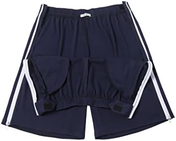 Deyeek Mens קרע מכנסיים קצרים בצד רוכסן רוכסן מכנסיים קצרים כדורסל קצרים מלאים מלאים מניתוחים מכנסיים
