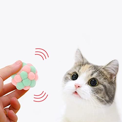 Petsola 27 יחידים צבעוניים כדורי צעצוע חתול צבעוני כדורים מצייצים כדורים מצחיקים צלילים גלגול מובנה