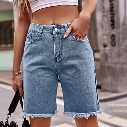 מכנסיים קצרים ג'ינס נשים קיץ מזדמן מותניים מזדמנים מכנסיים קצרים בחופשה במצוקה חוף מכנסיים קצרים טרקלין