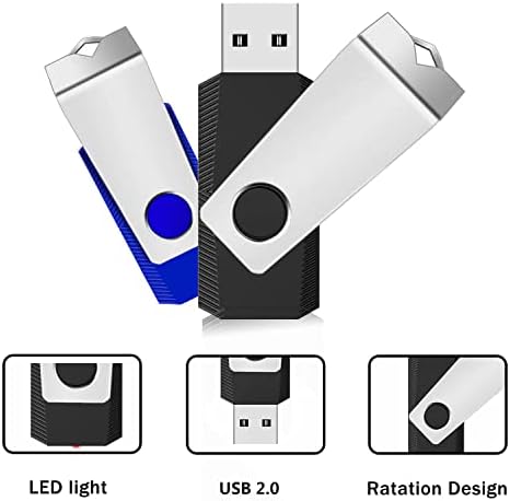2 ג'יגה -בייט USB 2.0 כונן הבזק 2 חבילה אריזת אגודל קפיצה כונן עט קפיצה מקל זיכרון עם נורת LED ושרכולים