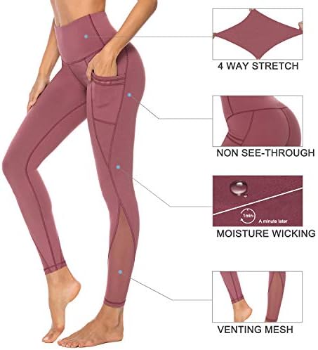 חותלות יוגה ברשת המותניים הגבוהה של אפיטנה עם כיסים צדדיים, מכנסי יוגה מוגנים לבקרת הבטן, מכנסי יוגה