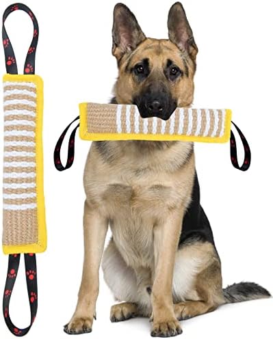 Clysoru Tog Tog Toy Dog ， כרית עקיצת יוטה קשוחה - ציוד אימונים עמיד - גור לכלבים גדולים צעצוע אינטראקטיבי.