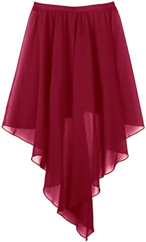 חצאית שיפון של הוימינגדה ריקוד שיפון לנשים חצאית טוטו עיוות א -סימטרית בגדי ריקוד