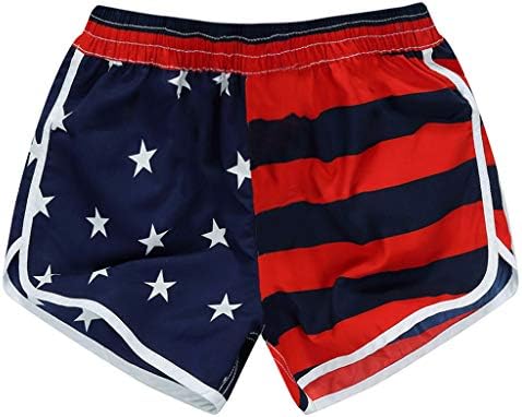מכנסיים קצרים של 4 ביולי לנשים מזדמנים של דגל אמריקה מזדמנים מכנסיים קצרים רופפים בכושר מותניים גבוהים