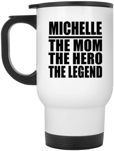 מעצב את מישל האמא הגיבור האגדה, ספל נסיעות לבן 14oz כוס מבודד מפלדת אל חלד, מתנות ליום הולדת יום הולדת
