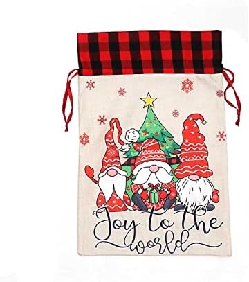 מקפיא ארגון חג המולד סוכריות שקיות חג המולד יוטה מתנה שרוך שקיות חסר פנים בובת שקיות 3 ד עיצוב שקיות