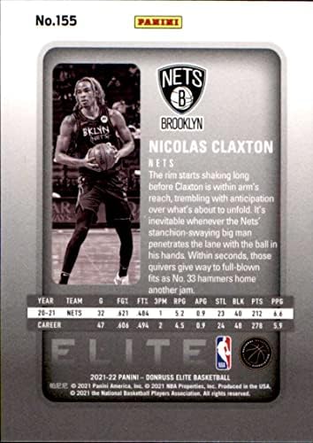 2021-22 Donruss Elite 155 Nicolas Claxton Brooklyn Nets רשמי כרטיס כדורסל NBA במצב גולמי