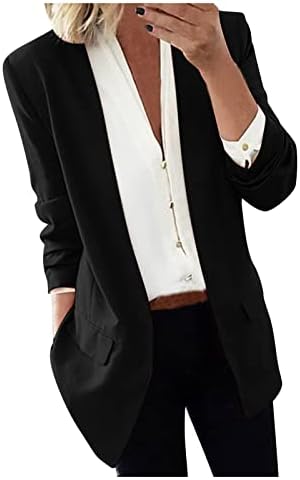 בלייזרות נשים ומעילי חליפות משרד עסקים משרדים פתוחים ז'קט קרדיגן קדמי בלייזר טרנדי